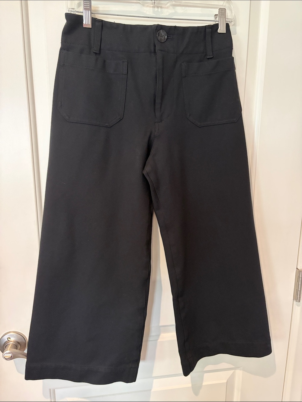 Anthropologie Mauve  Colette Black Wide-Leg Cropped Casual Pants